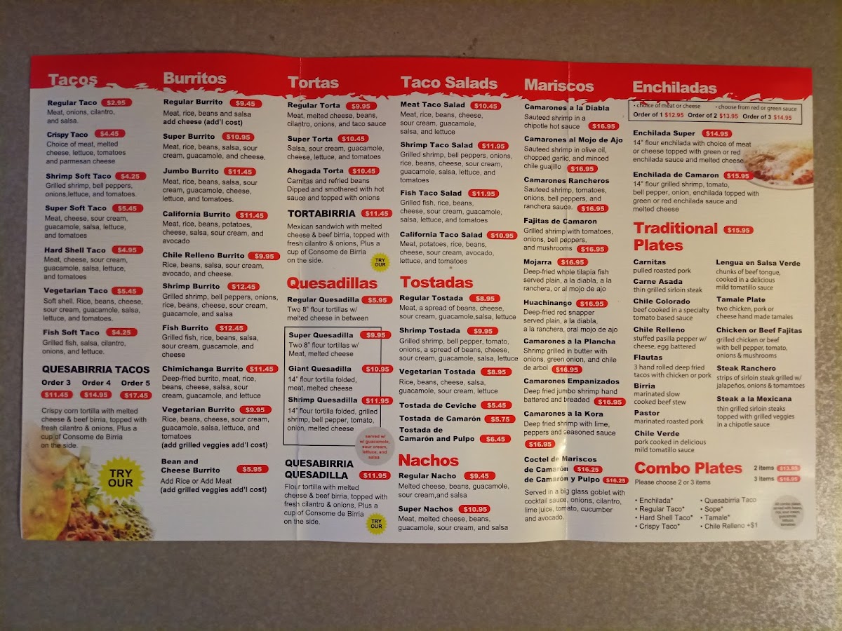 Taqueria El Burrito Menu - Image 1